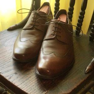 Beautiful Kenneth Cole Brown Leather Derby Wingtip Shoes Sz 9.5D Nearly New